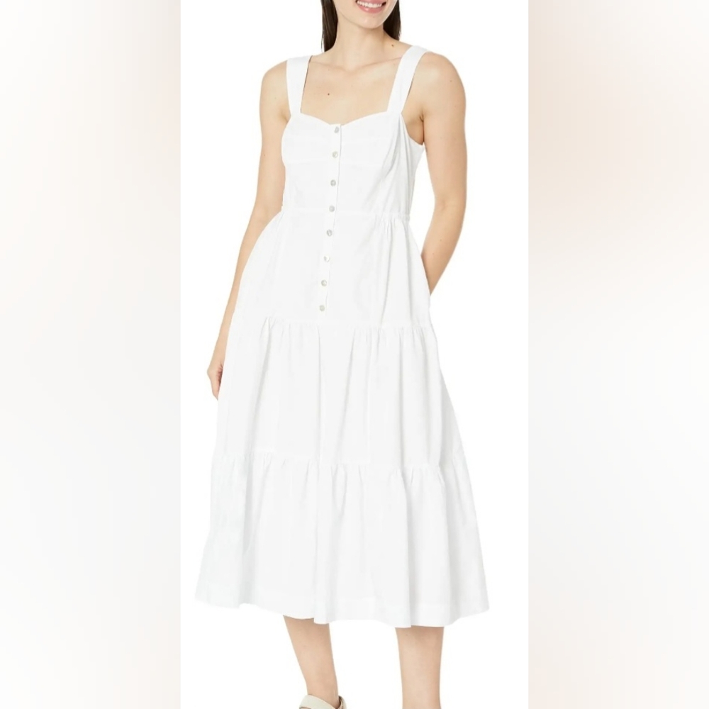 Madewell Tiered Button Up Midi Dress